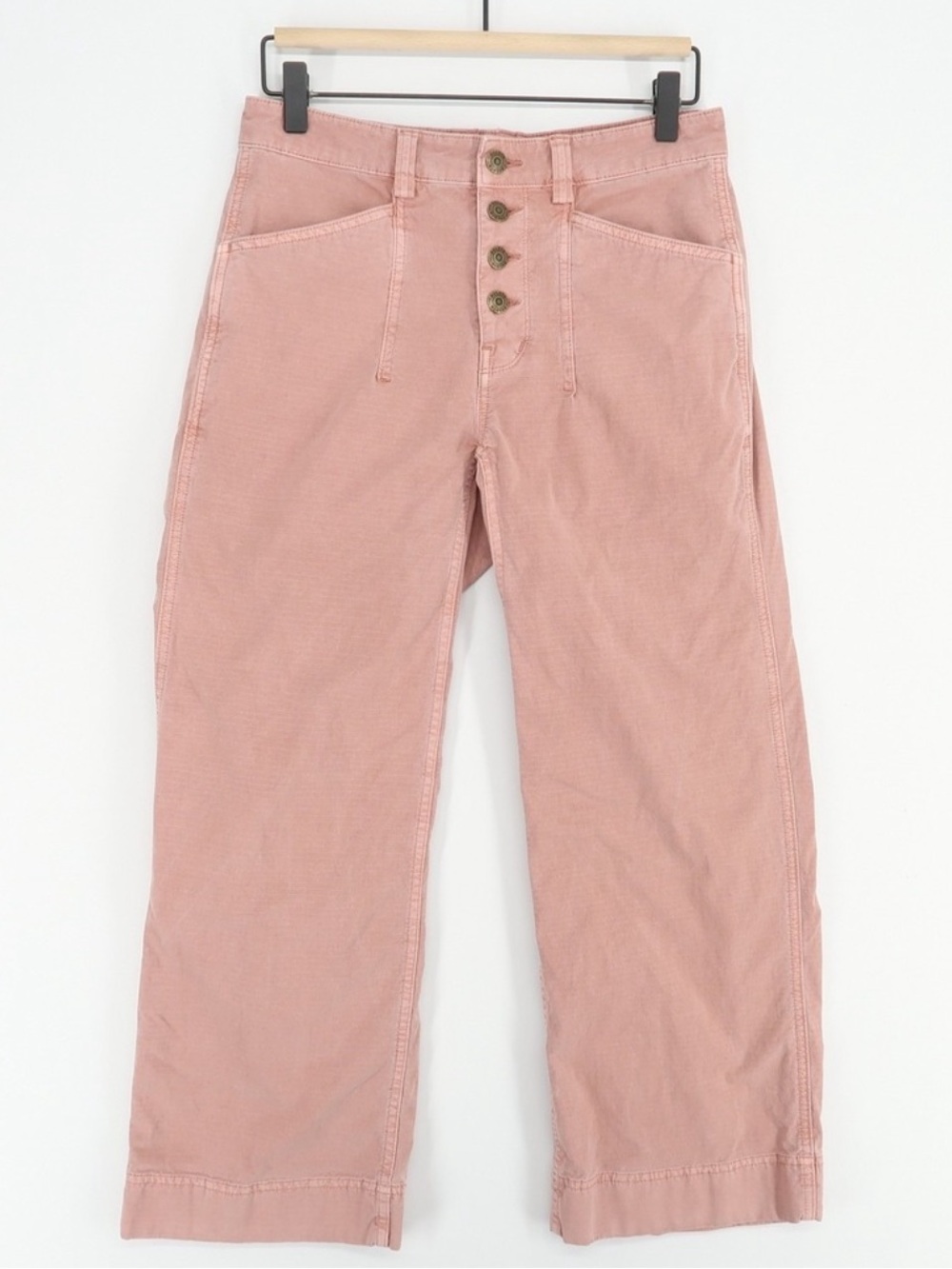 DULUTH TRADING CO Chino wide leg button fly Pants Women's size 14